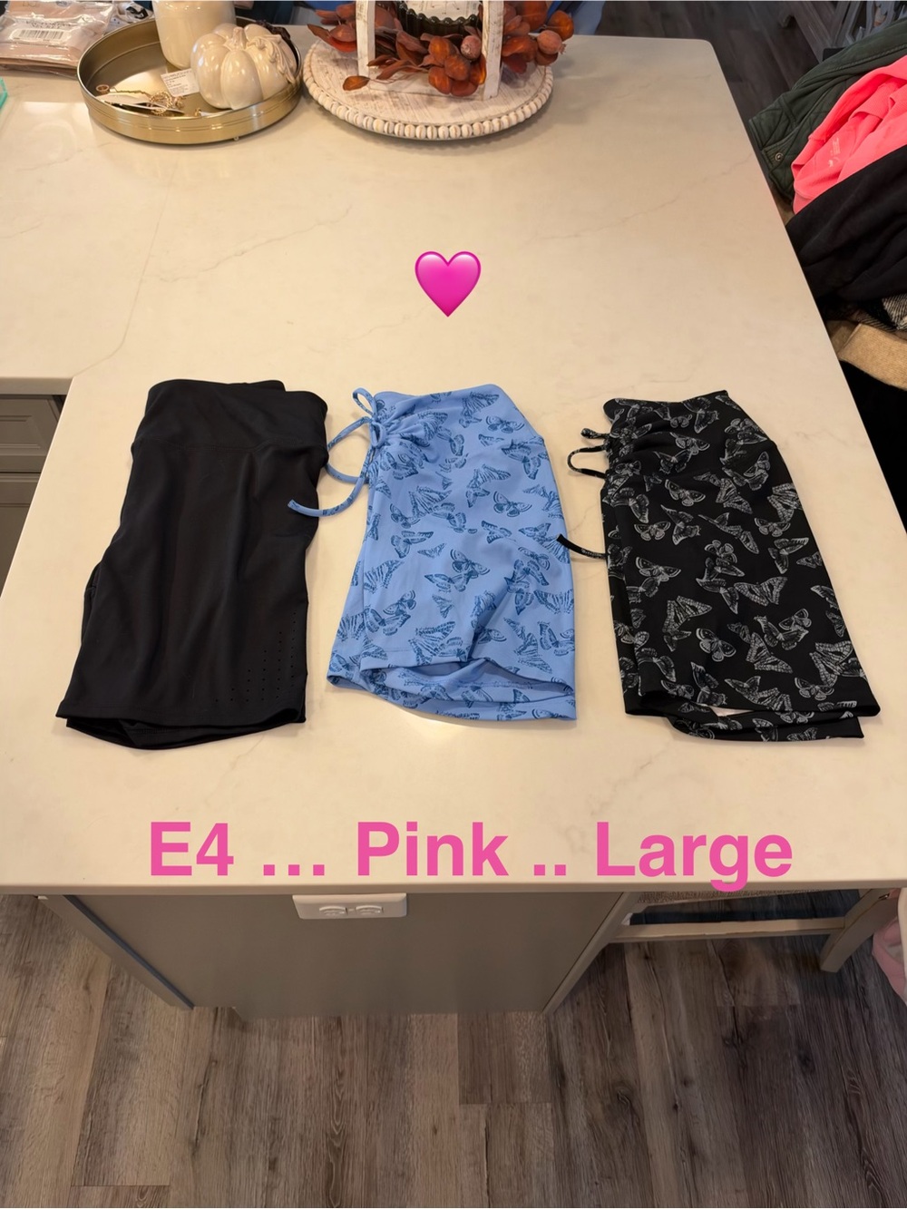 PINK Victoria's Secret Black, Light Blue & Black Butterfly Bike Shorts Set of 3 - Picture 1 of 10